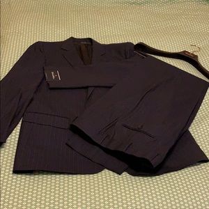 Navy Brooks Brothers suit, pants w unfinished seam